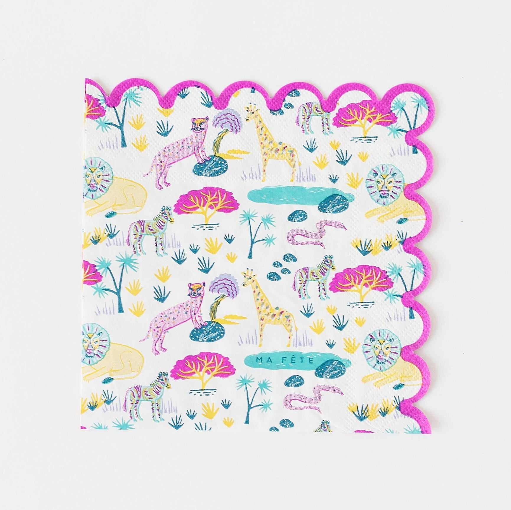 Pink Safari Napkins - Stesha Party