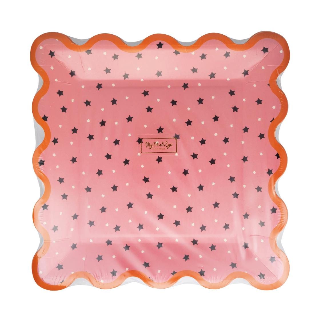 Pink Star Halloween Plates 8ct - Stesha Party