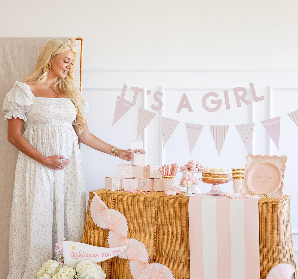 Pink Striped Table Runner - Stesha Party