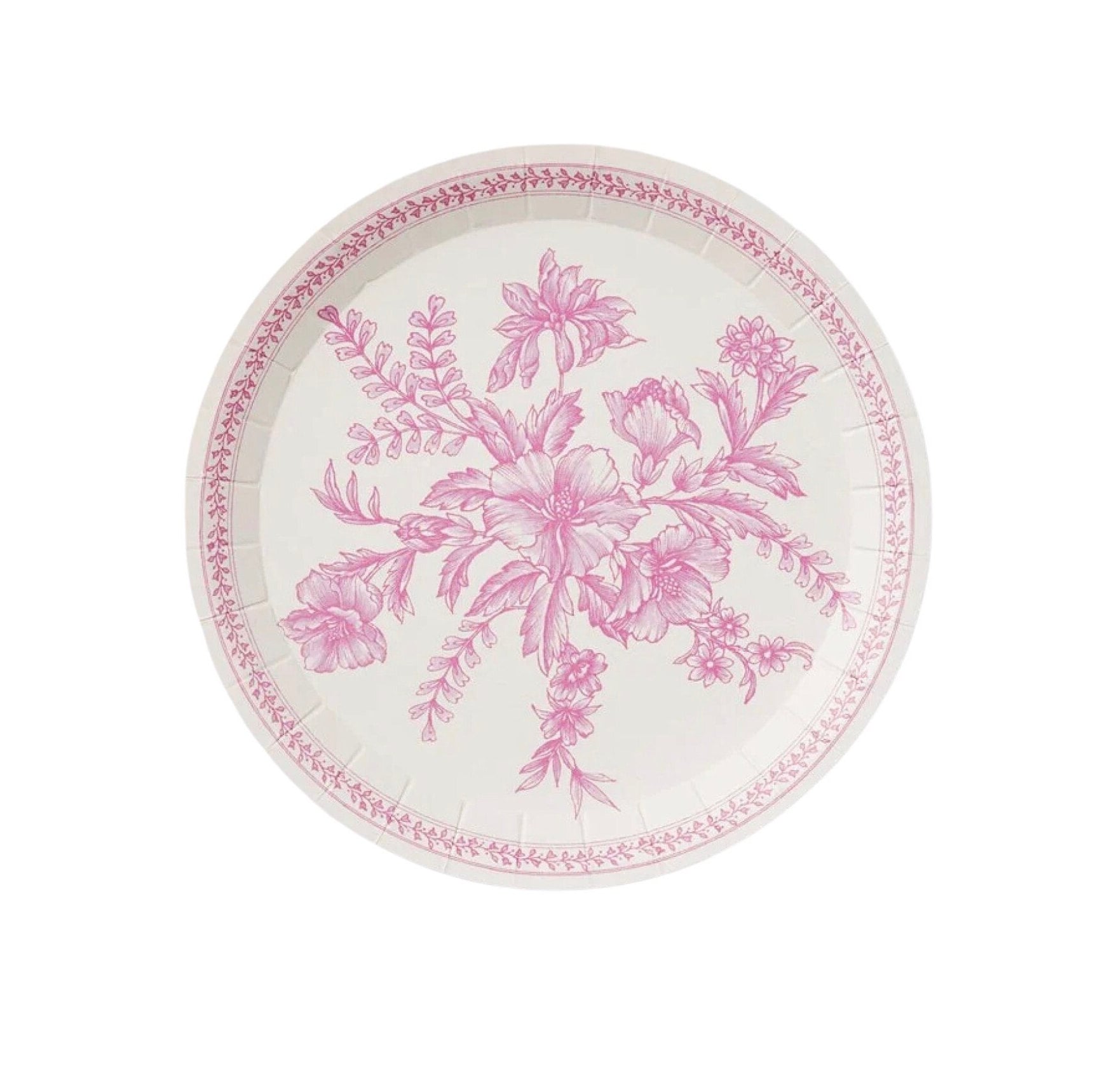 Pink Toile Cake Plates - Stesha Party