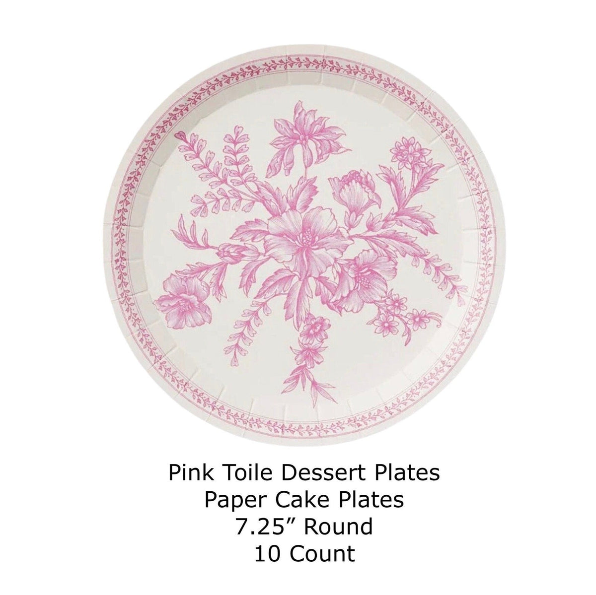 Pink Toile Cake Plates - Stesha Party