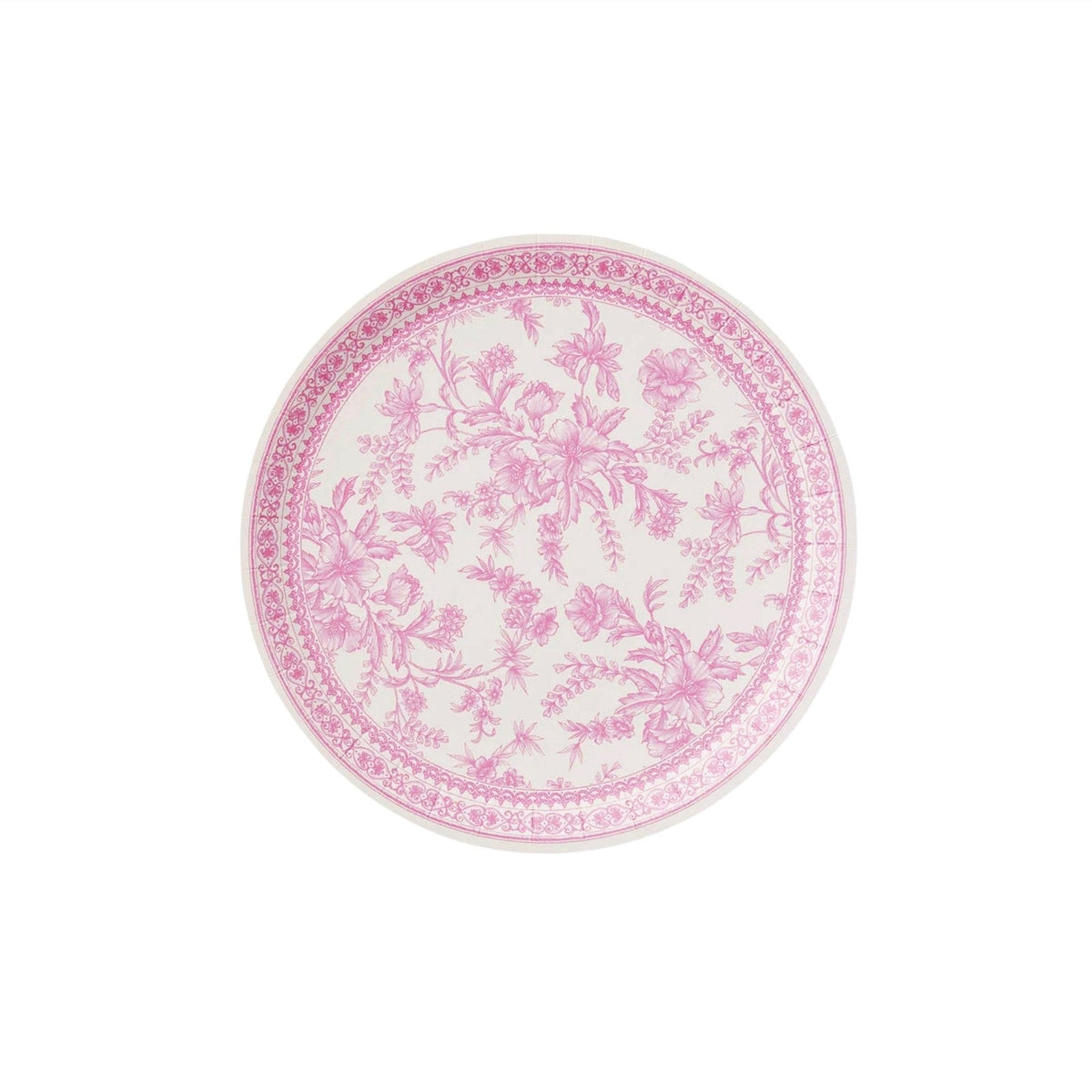 Pink Toile Paper Dinner Plates - Stesha Party