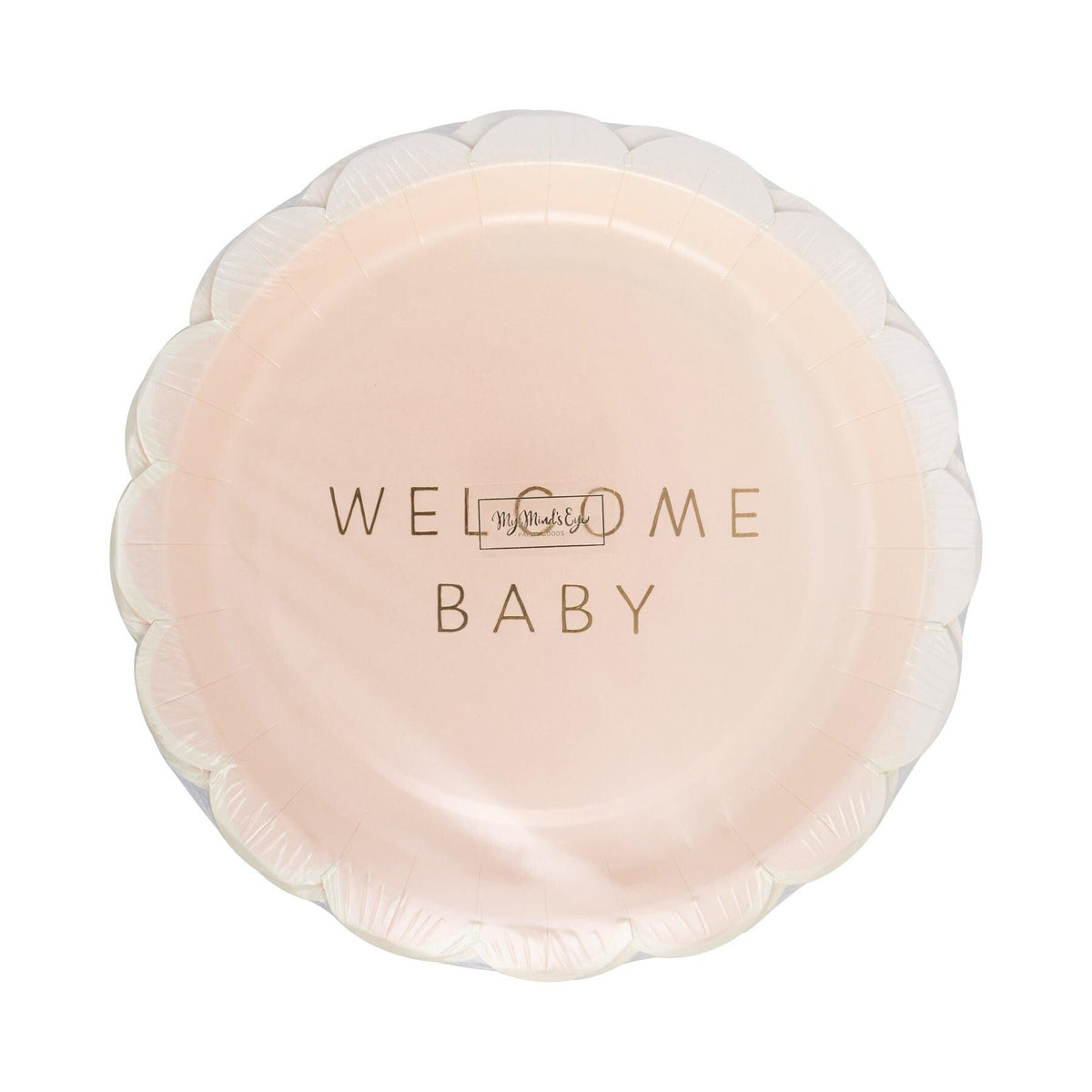 Pink Welcome Baby Plates 8ct - Stesha Party