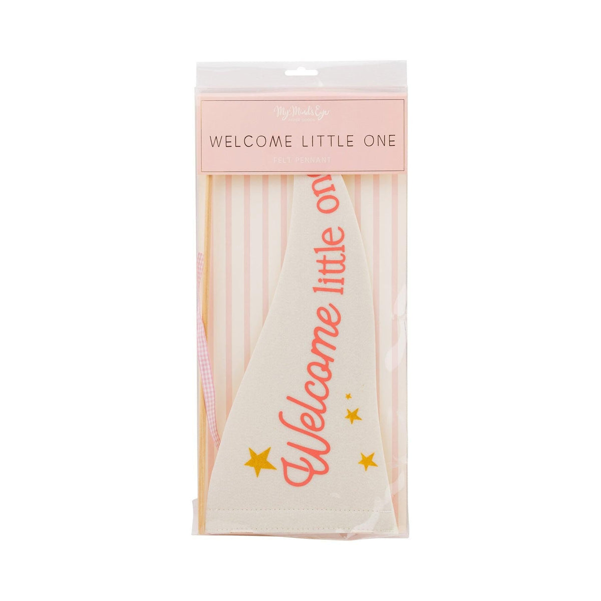 Pink Welcome Little One Felt Flag - Stesha Party