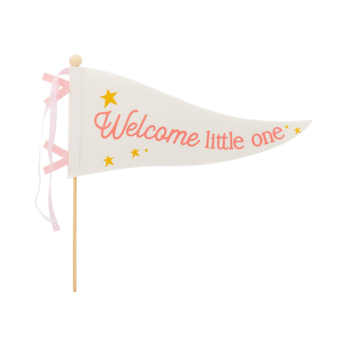 Pink Welcome Little One Felt Flag - Stesha Party