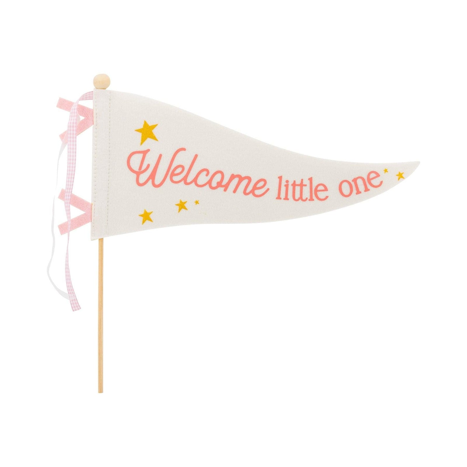 Pink Welcome Little One Felt Flag - Stesha Party