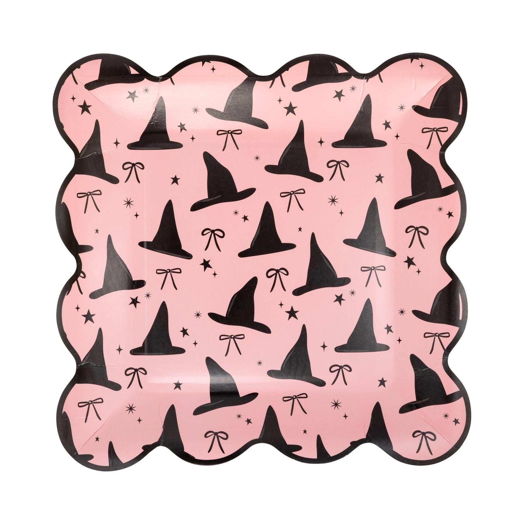 Pink Witches Hat Paper Plates 8ct - Stesha Party