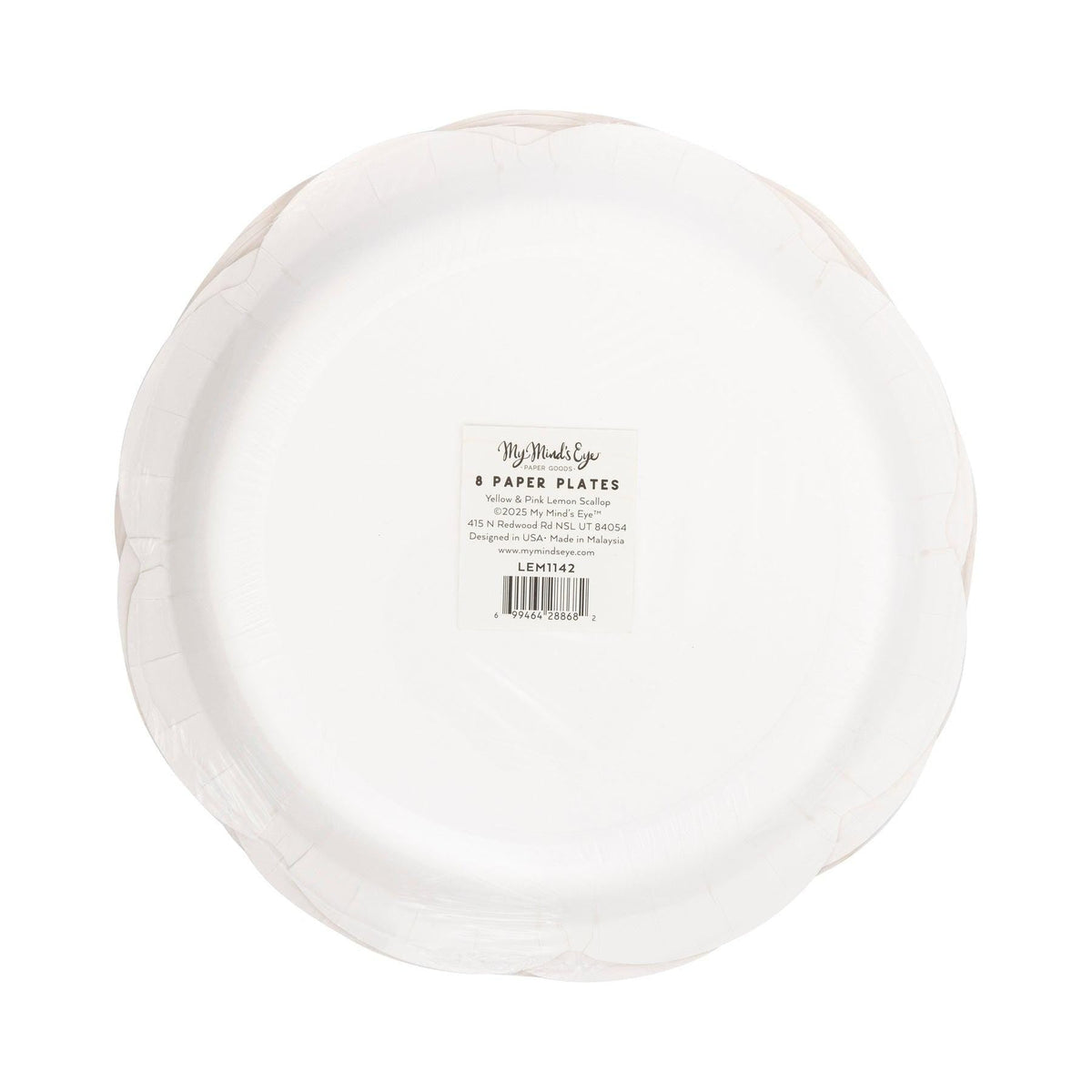 Pink Yellow Stripe Lemon Plates 8ct - Stesha Party