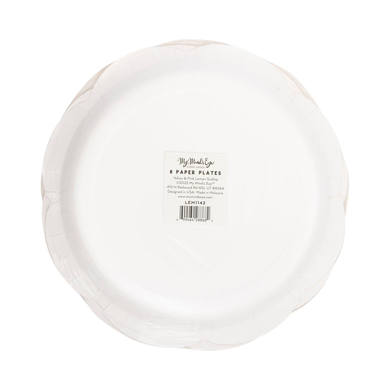 Pink Yellow Stripe Lemon Plates 8ct - Stesha Party