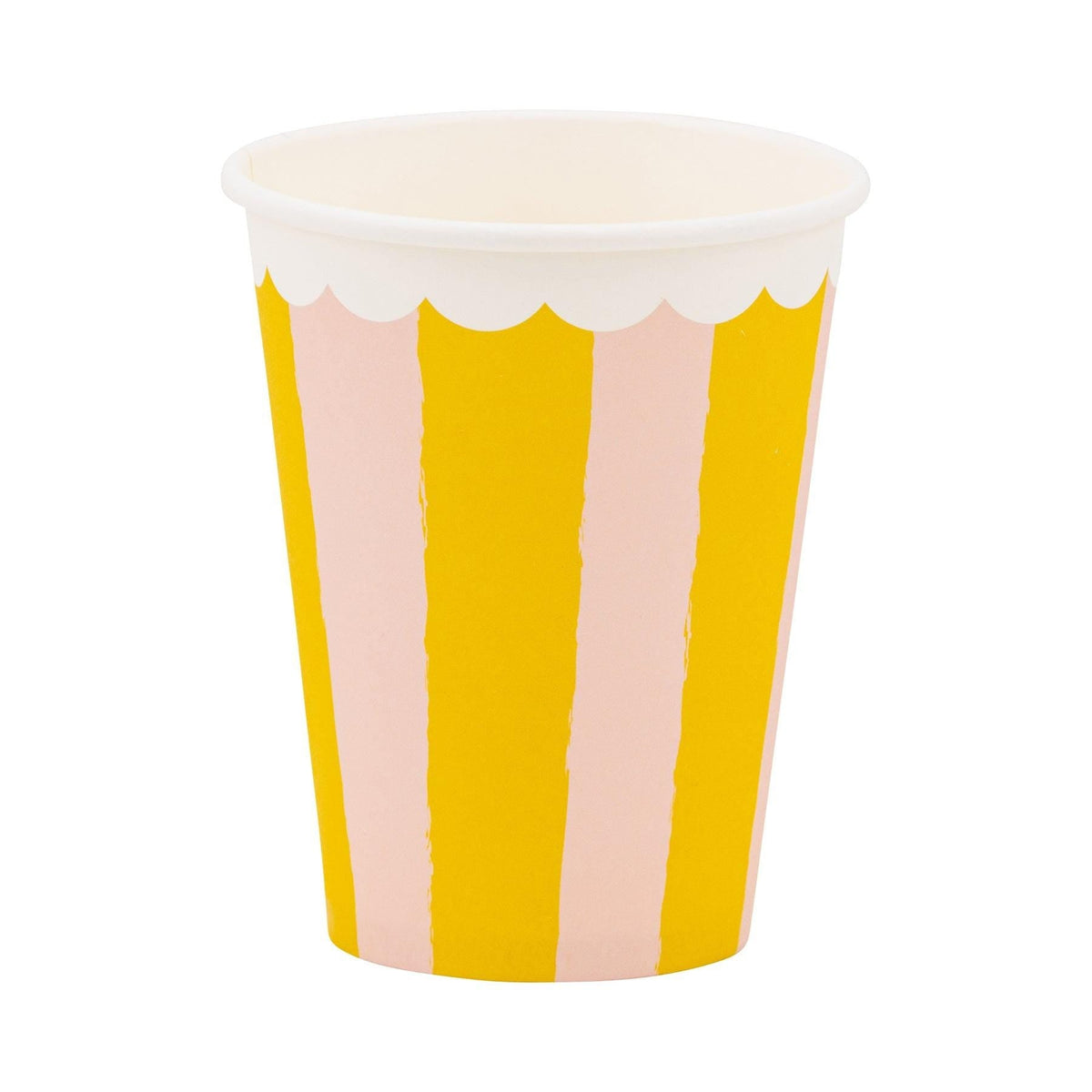 Pink Yellow Striped Cups 8ct - Stesha Party