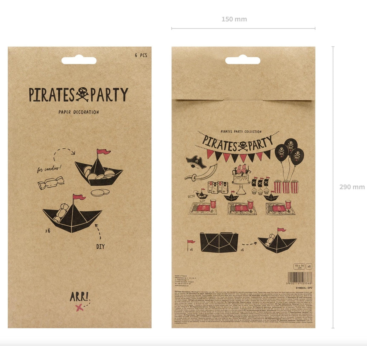 Pirate Ship Favor Boxes 6ct - Stesha Party