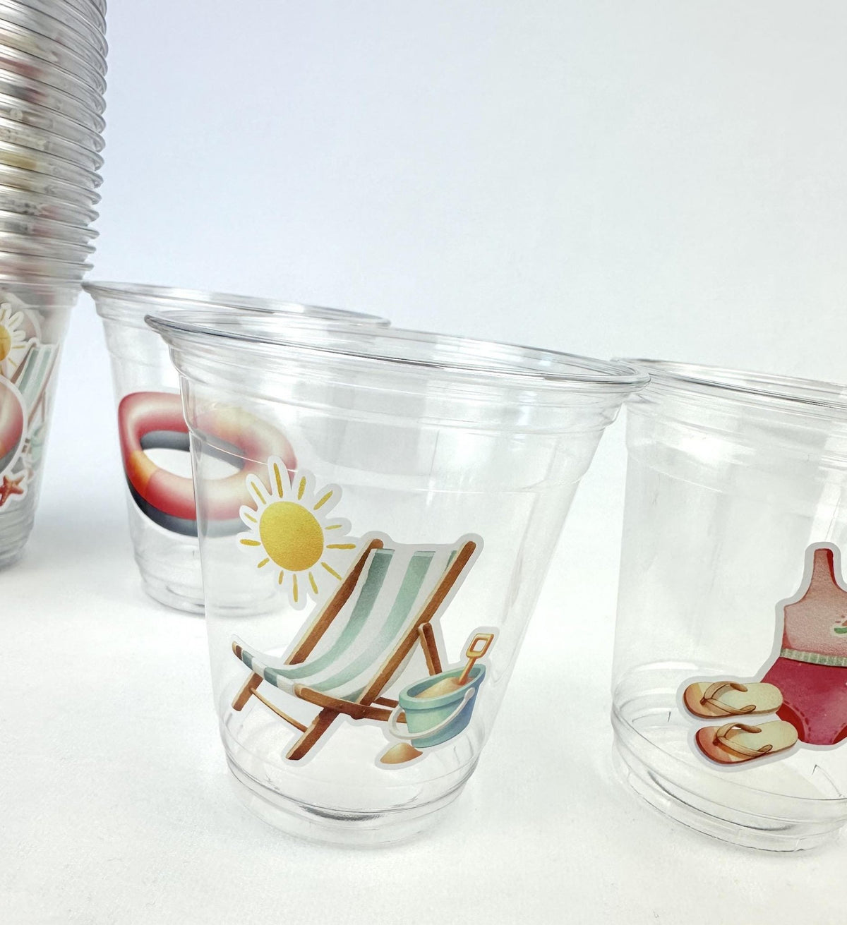 Pool Party Cups 24ct 12oz Plastic Cups - Stesha Party