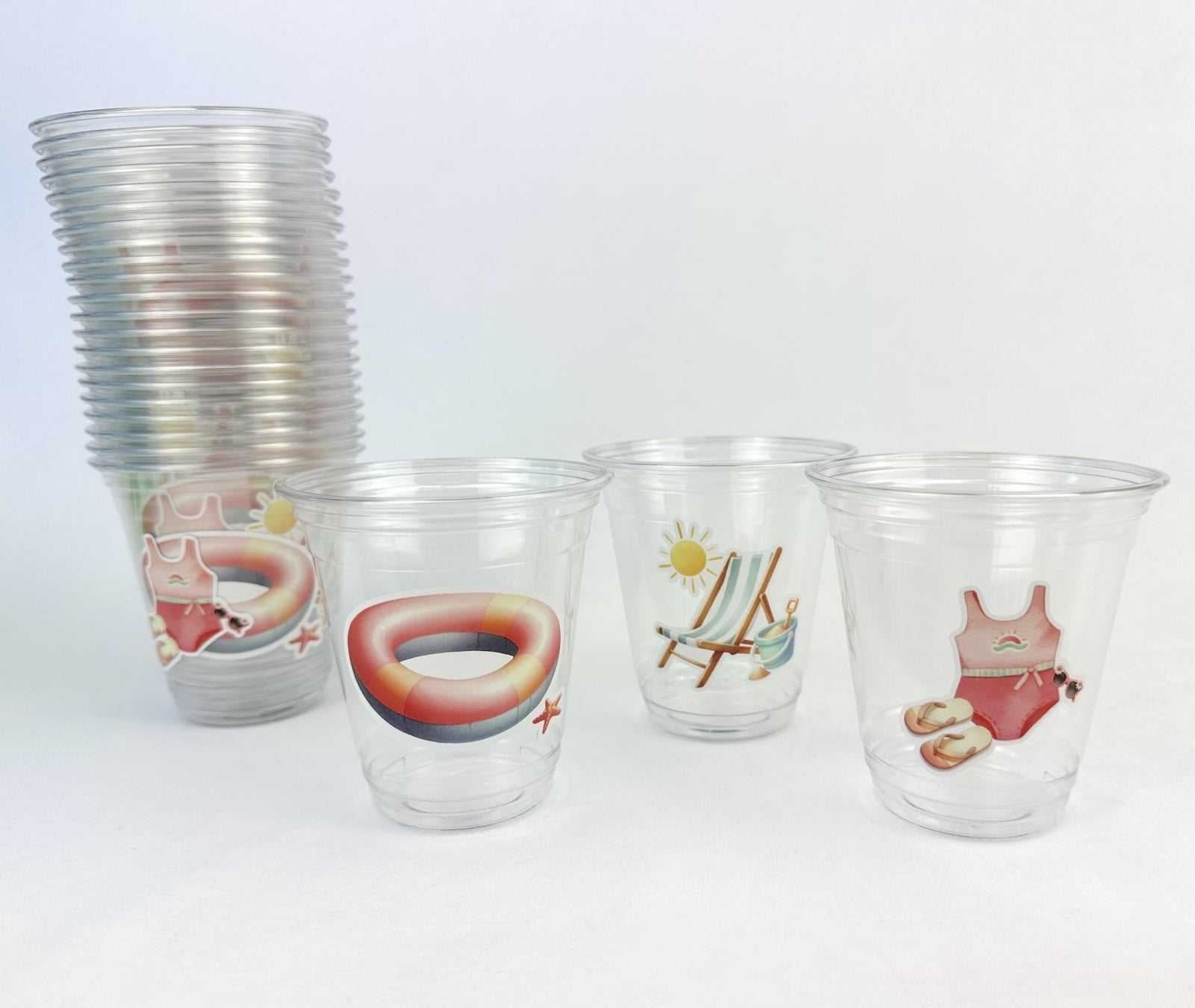 Pool Party Cups 24ct 12oz Plastic Cups - Stesha Party