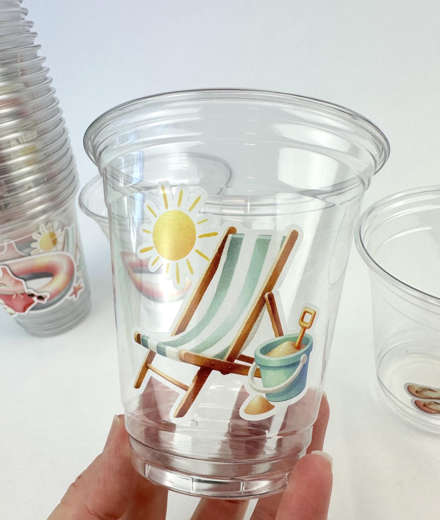 Pool Party Cups 24ct 12oz Plastic Cups - Stesha Party