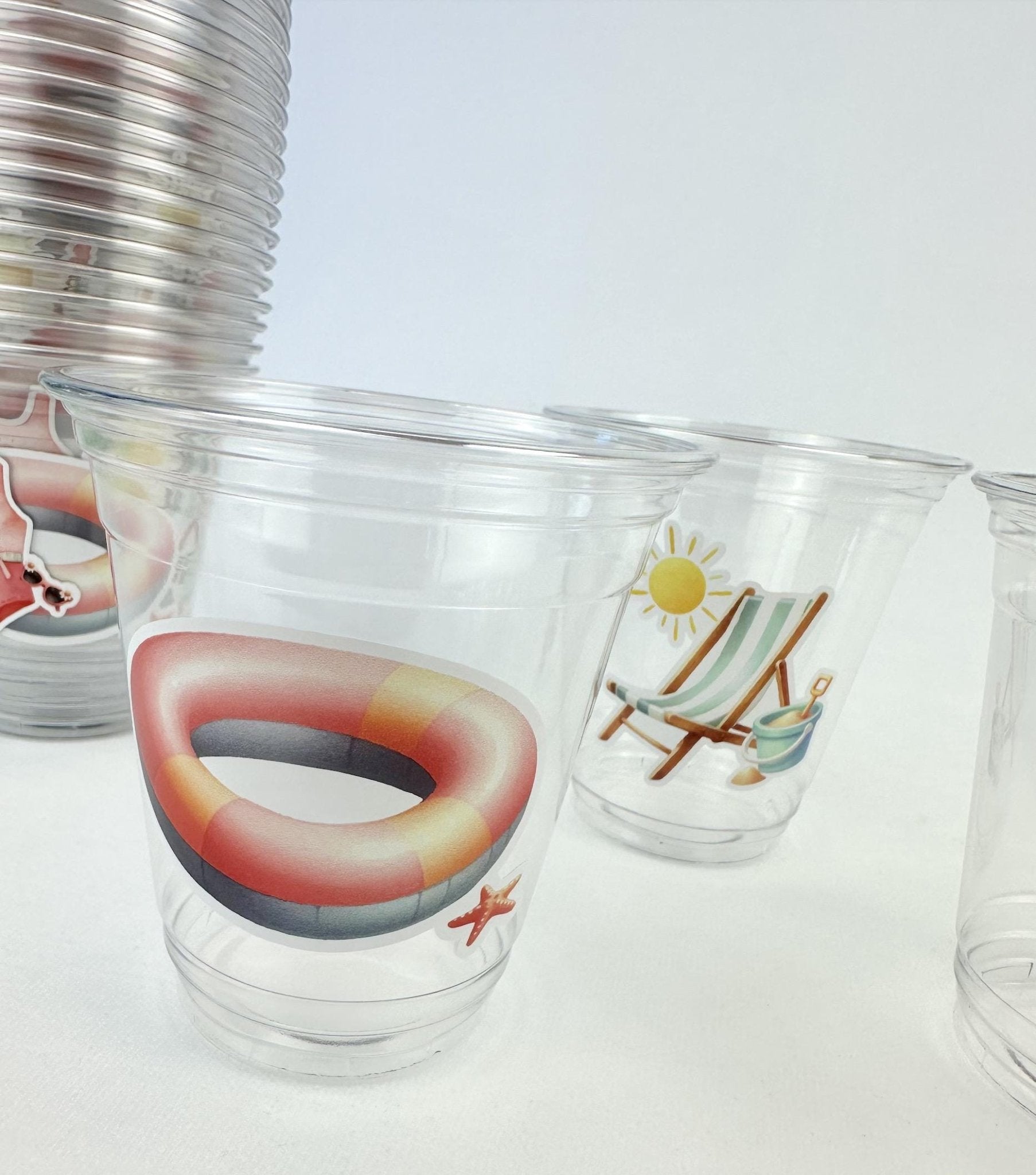 Pool Party Cups 24ct 12oz Plastic Cups - Stesha Party