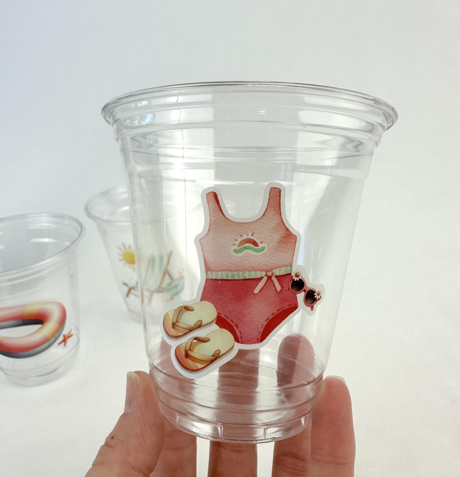 Pool Party Cups 24ct 12oz Plastic Cups - Stesha Party