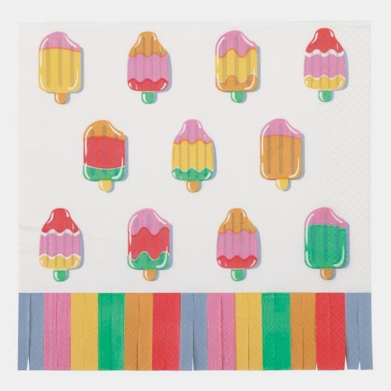 Popsicle Fringe Party Napkins 16ct - Stesha Party