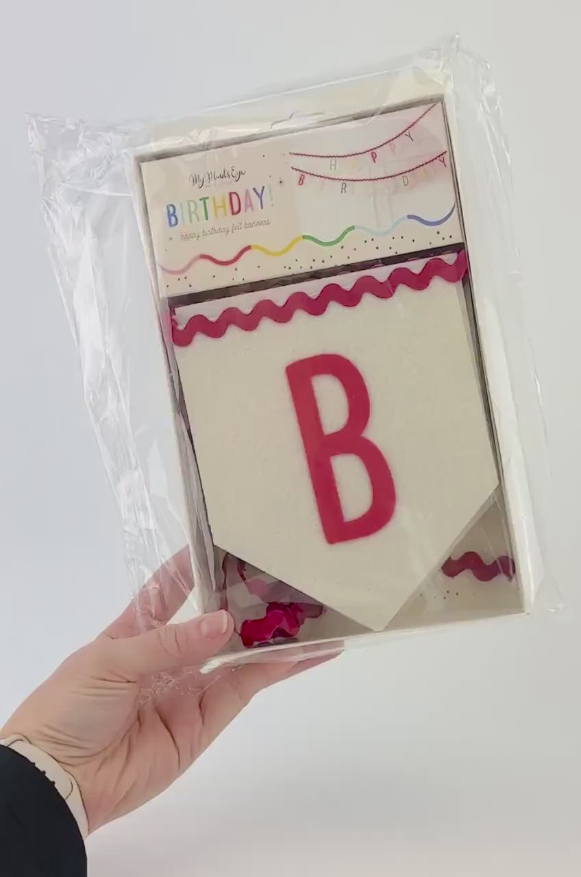 Rainbow Birthday Felt Banner - Rainbow Birthday Decorations, Paint Party Decoration, Farm Birthday, Kids Birthday Party Banner