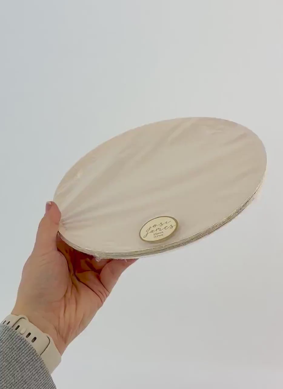 Beige Paper Plates 12ct - Rustic Party Plates, Bridal Shower, Birthday Plates, Party Decorations, Paper Tableware, Wedding Party Plates