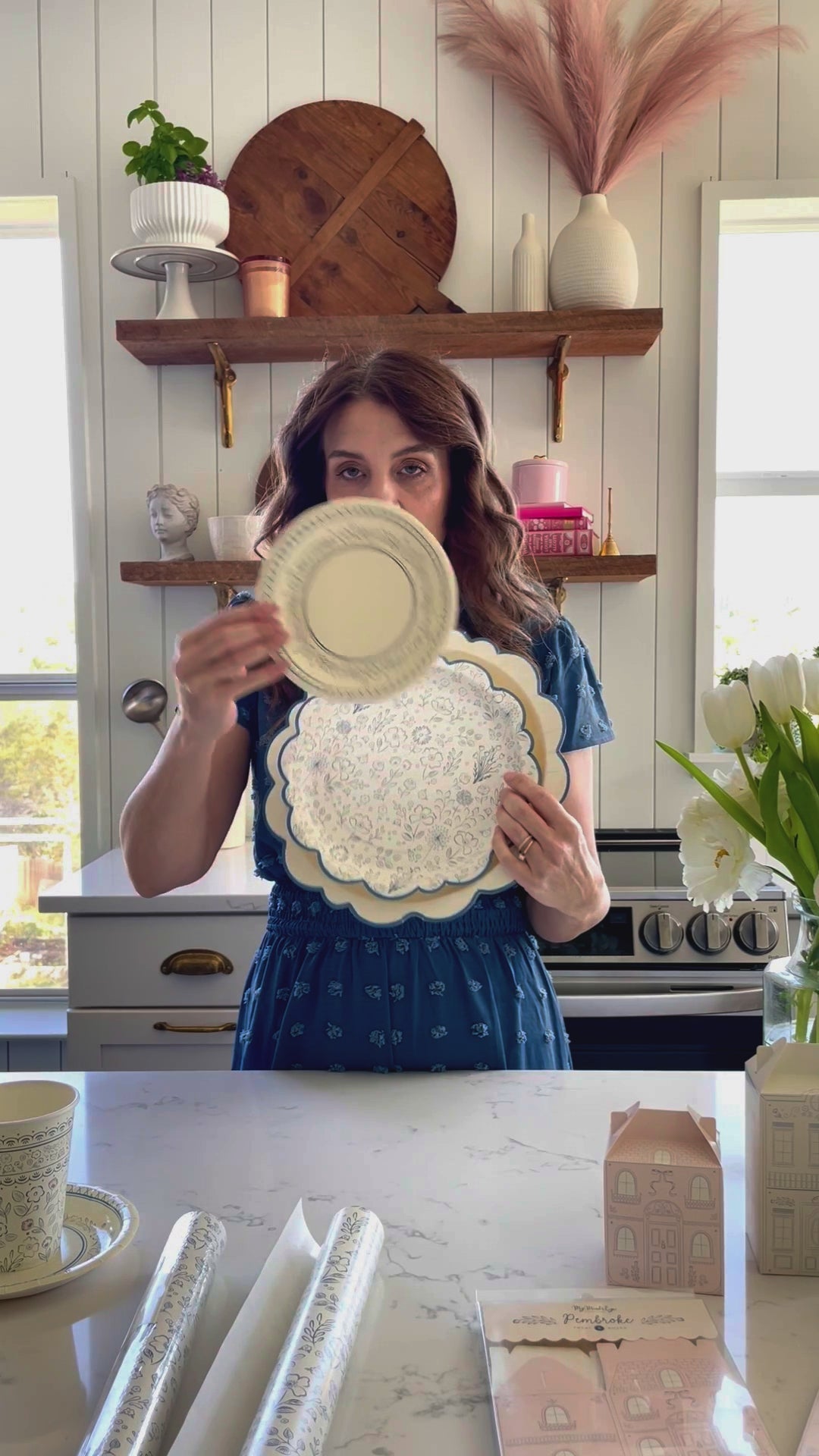 Blue Floral Table Runner