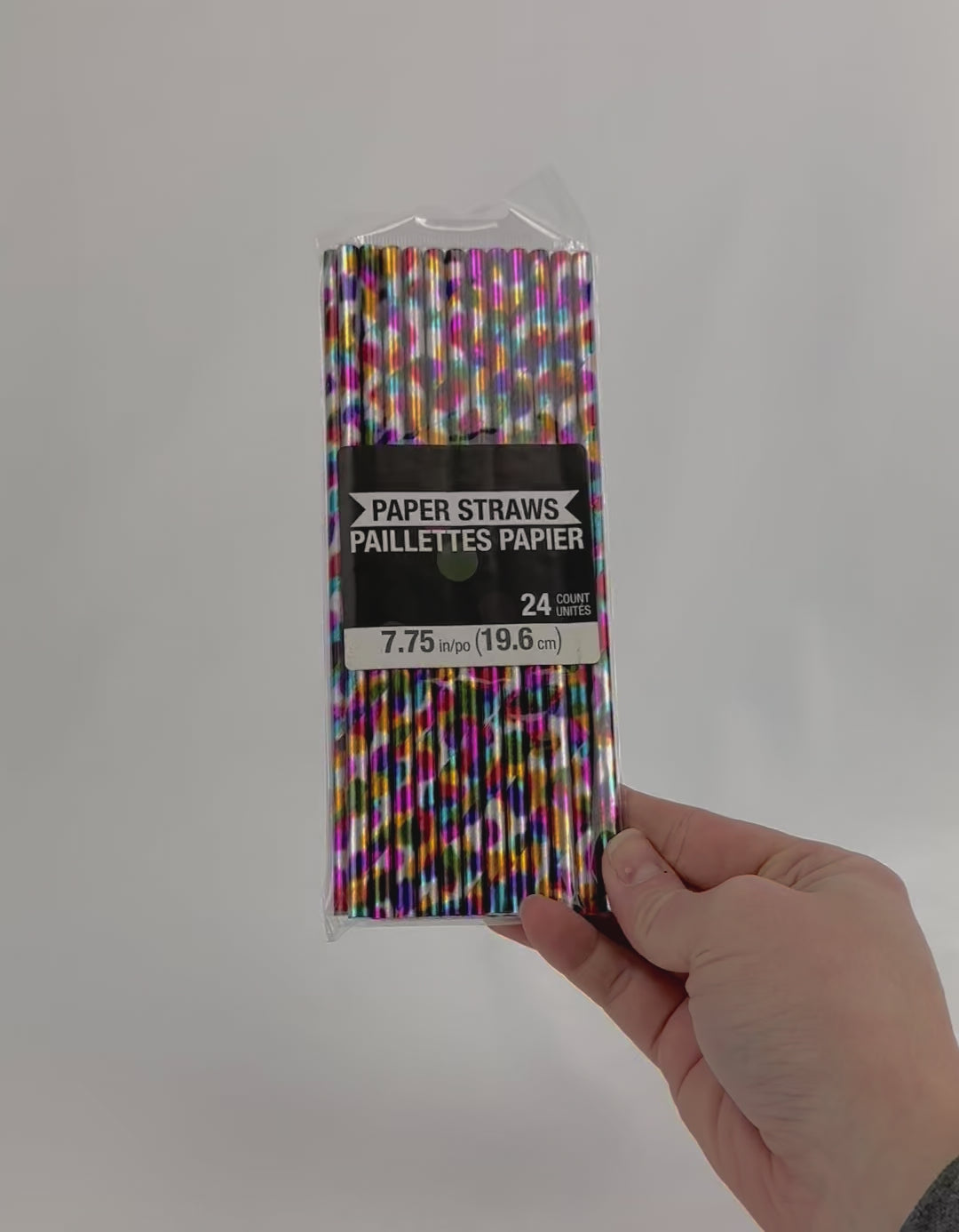 Metallic Rainbow Party Straws 24ct