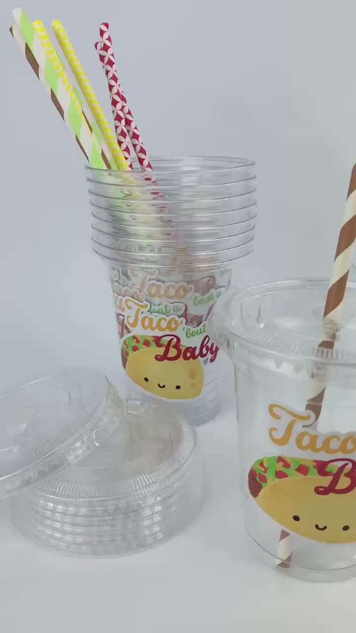 Taco Bout a Baby Party Cups 12ct - Taco Baby Shower, Treat Cups, Taco Bar Party Supplies, Cinco De Mayo Baby Shower, Fiesta Baby Shower