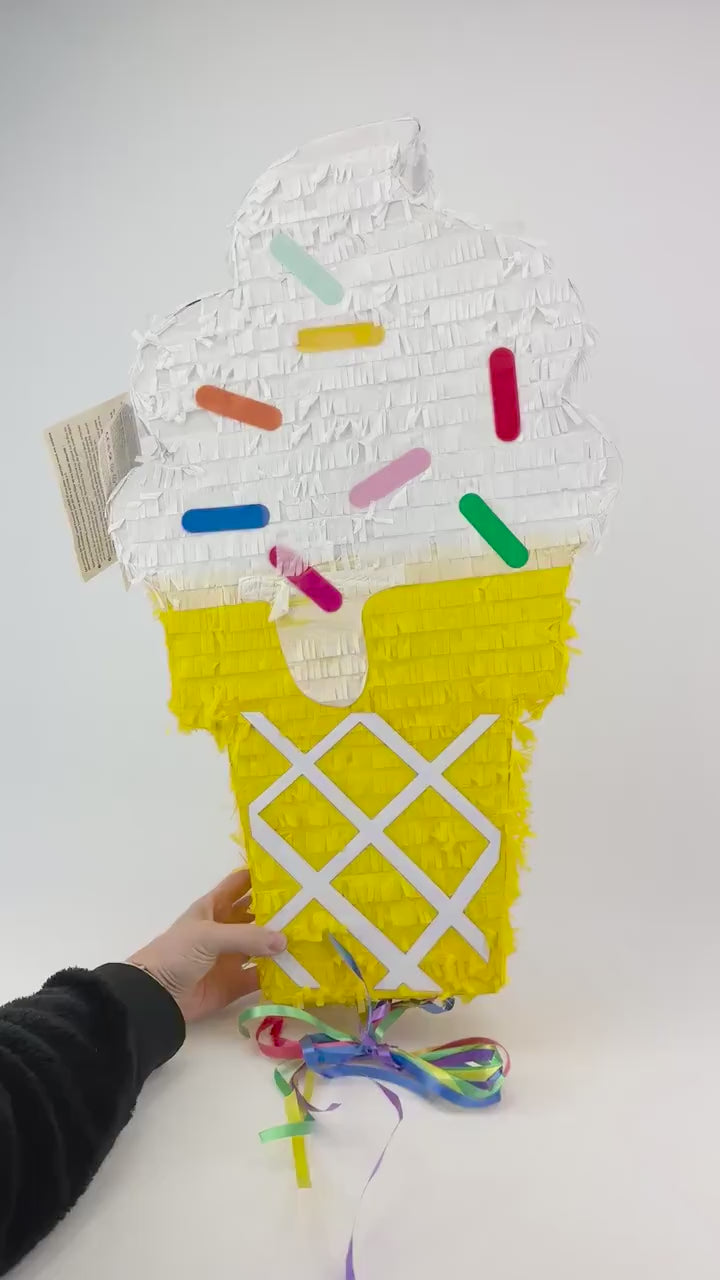 Ice Cream Party Pinata - Ice Cream Birthday, Birthday Decorations, Birthday Game, Birthday Piñata, Summer Party Supplies, Two Sweet Birthday