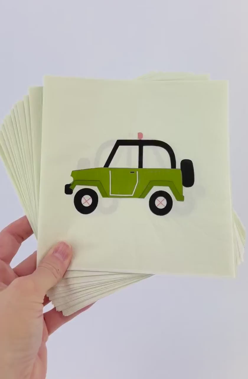 Safari Adventure Napkins 16ct - Offroad Vehicle Party, Explorer Birthday Decorations, Safari Birthday, Outdoors Party, Birthday Napkins