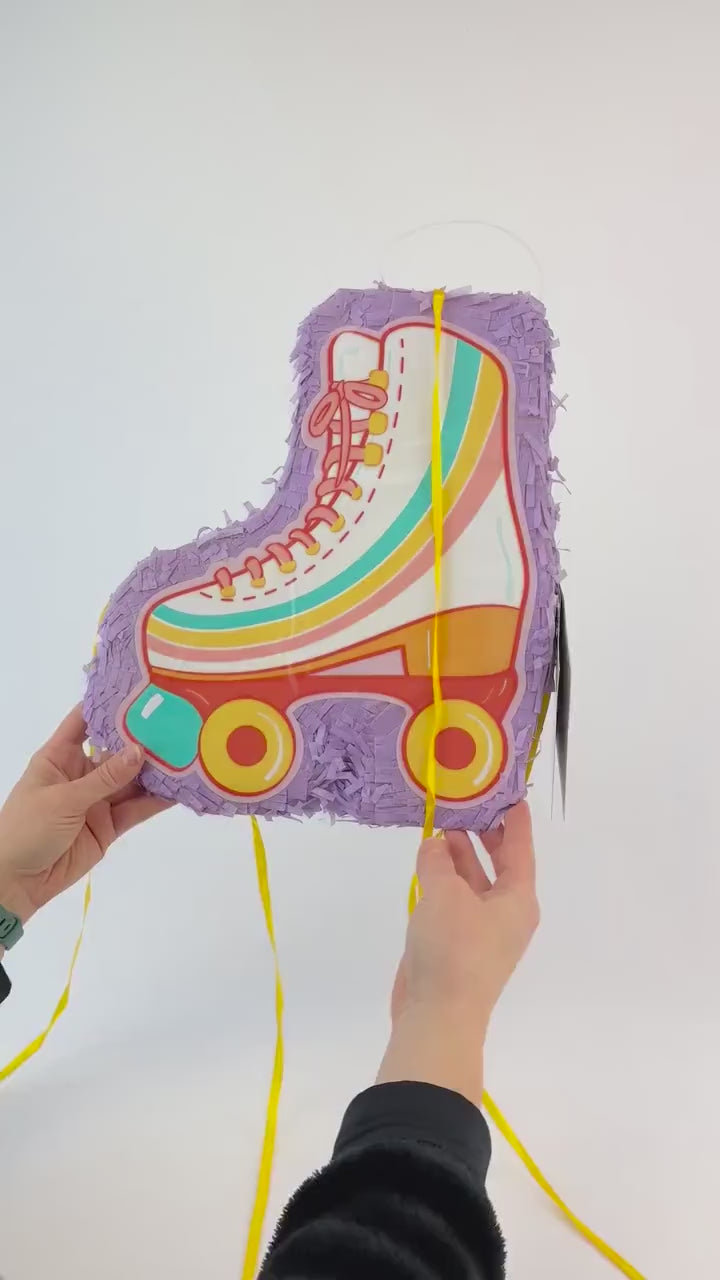 Roller Skate Party Piñata - Groovy Birthday Decorations, Roller Rink Party Supplies, Girl Birthday Party Decorations, Birthday Party Game