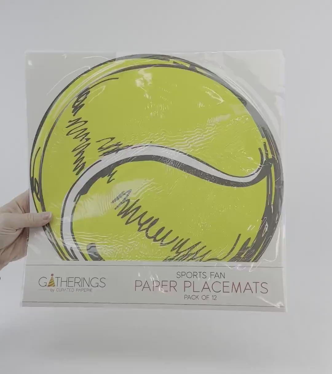 Tennis Ball Placemats 12ct - Tennis Birthday Decor, Tennis Baby Shower, Sports Party Supplies, Tennis Party Supplies, Large Paper Placemats