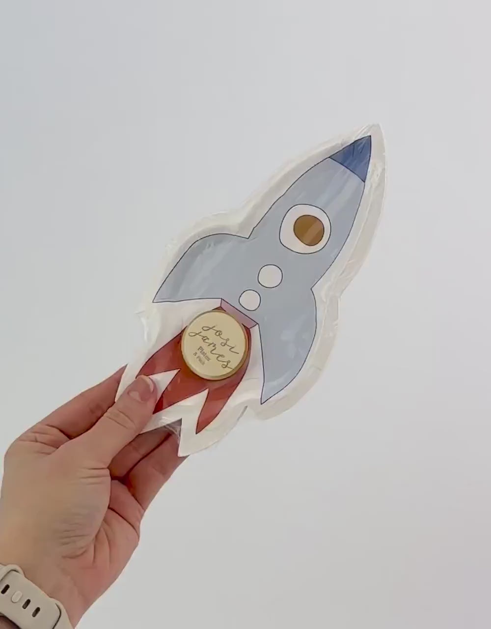 Rocket Ship Dessert Plates 8ct - Space Party Supplies, Galaxy Birthday Plates, Planet Party Decor, Boy Baby Shower, Astronaut Birthday Party