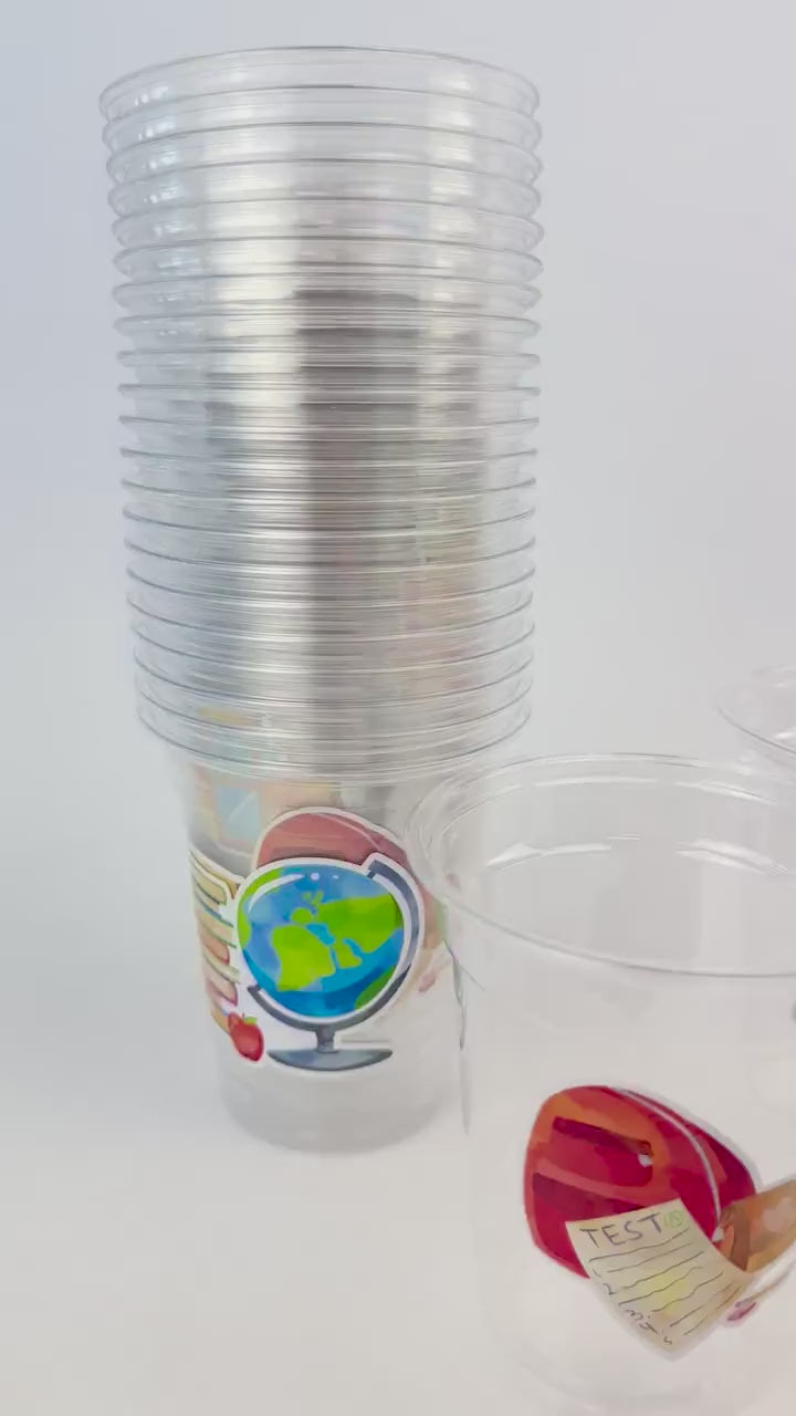 School Themed Party Cups 24ct – Back to School, Kindergarten Graduation, Classroom Birthday, End of School Year, Teacher Appreciation