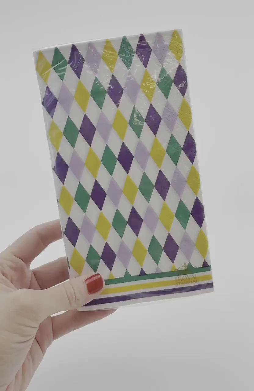 Mardi Gras Party Napkins - Mardi Gras Birthday, New Orleans Party Decor, Krewe De Two Birthday, Fat Tuesday Carnival, Mardi Gras Baby Shower
