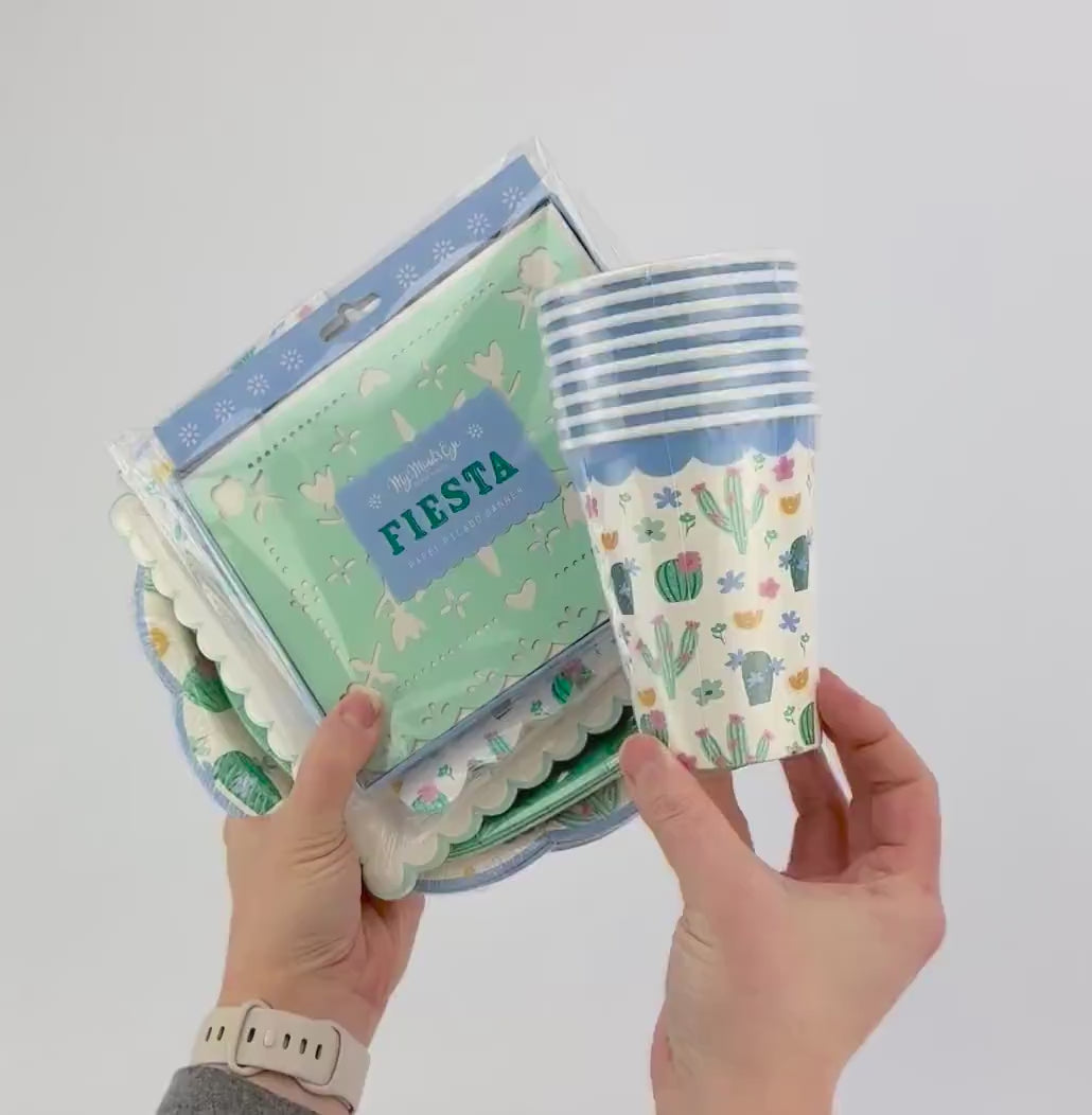 Fiesta Dessert Plates - Fiesta Baby Shower, Fiesta First Birthday Decor, Cinco De Mayo Party, Cactus Party Supplies, Avocado Birthday Plates