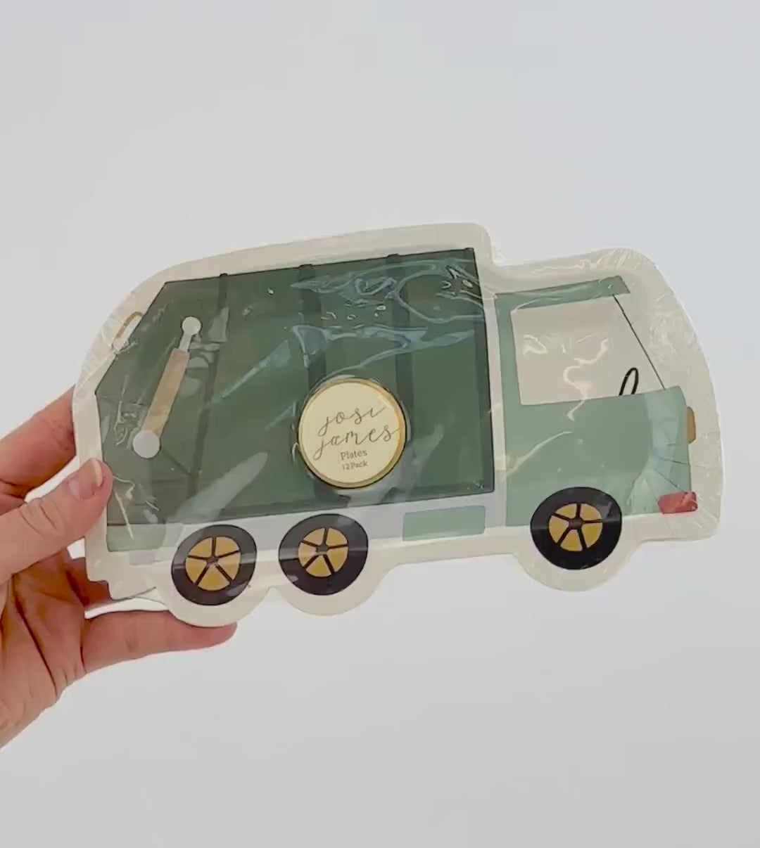 Garbage Truck Party Plates 12ct - Trash Truck Party, Garbage Party Birthday Plates, Waste Management Birthday, Transportation Party Supplies