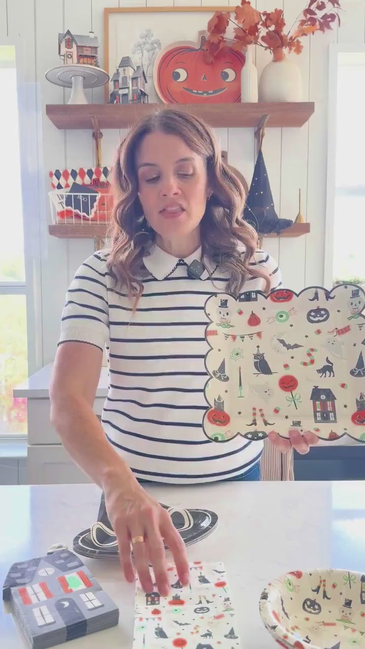 Haunted House Halloween Napkins 24ct | Spooky Paper Guest Towels 7.75" x 4" | Kids Halloween Party Tableware & Decorations