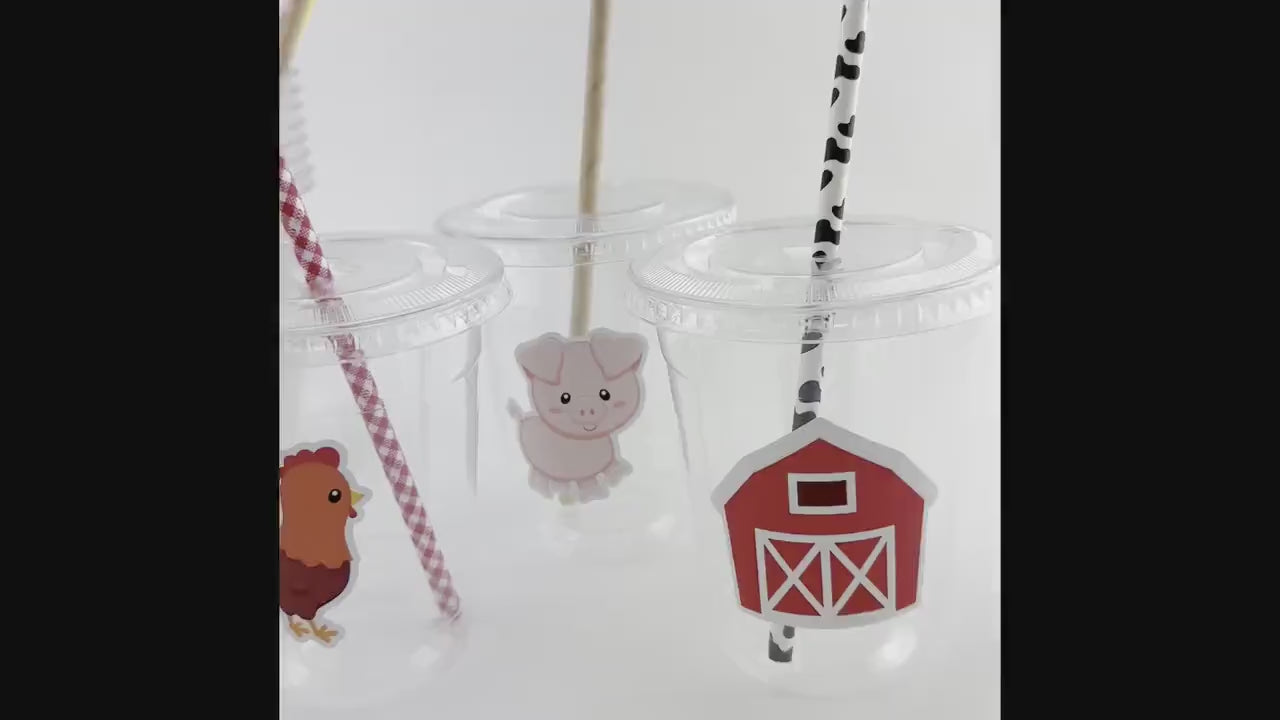 Farm Party Cups - Farm Party Decorations, Farm Party Supplies, Farm Animal Party, Farm Birthday Decorations, Birthday Favors, Birthday Cups