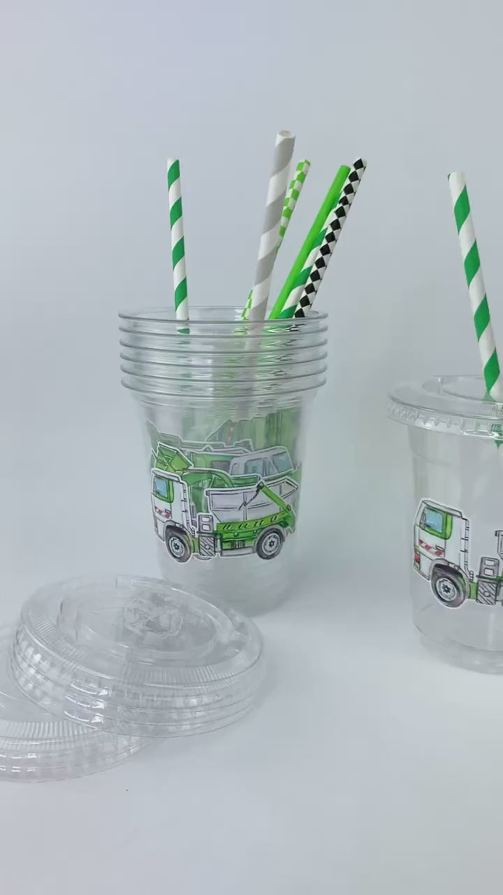 Garbage Party Cups - Trash Truck Birthday, Garbage Truck Birthday Supplies, Birthday Cups, Party Supplies, Party Decorations, Party Favors