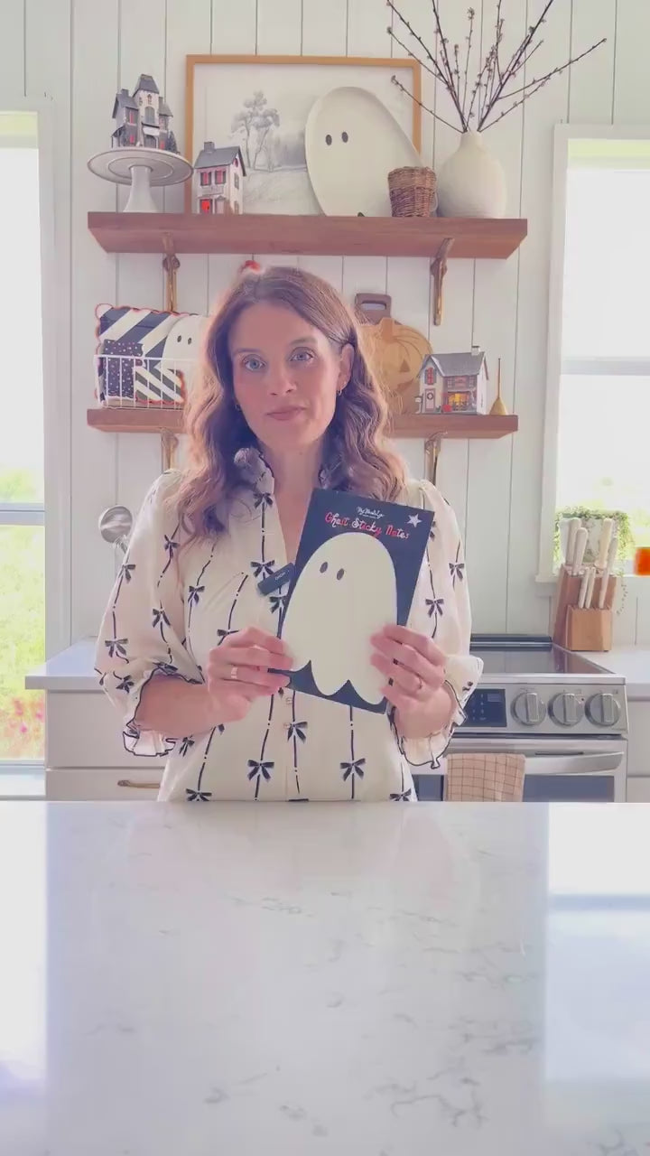Ghost Sticky Notes | Jumbo 5x7 Notepad 30ct | Halloween Decor | Ghost Shaped Notes for Booing, Crafts, Classroom, & Party Games
