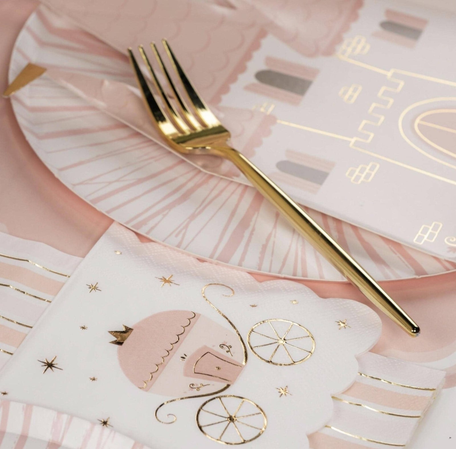 Princess Carriage Beverage Napkins 16ct - Stesha Party