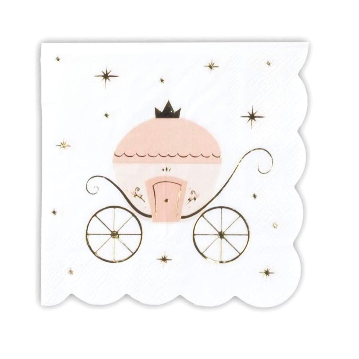 Princess Carriage Beverage Napkins 16ct - Stesha Party