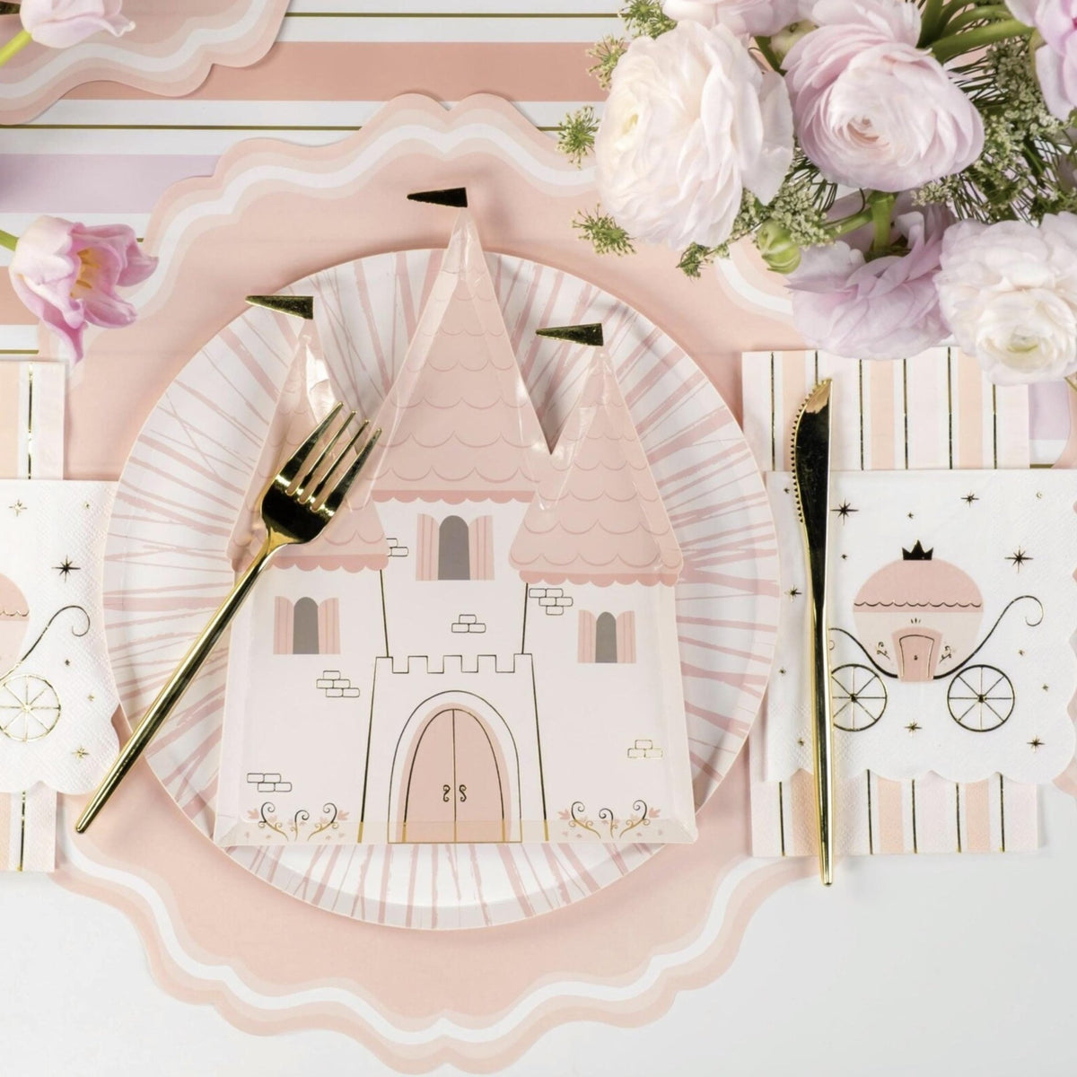 Princess Carriage Beverage Napkins 16ct - Stesha Party