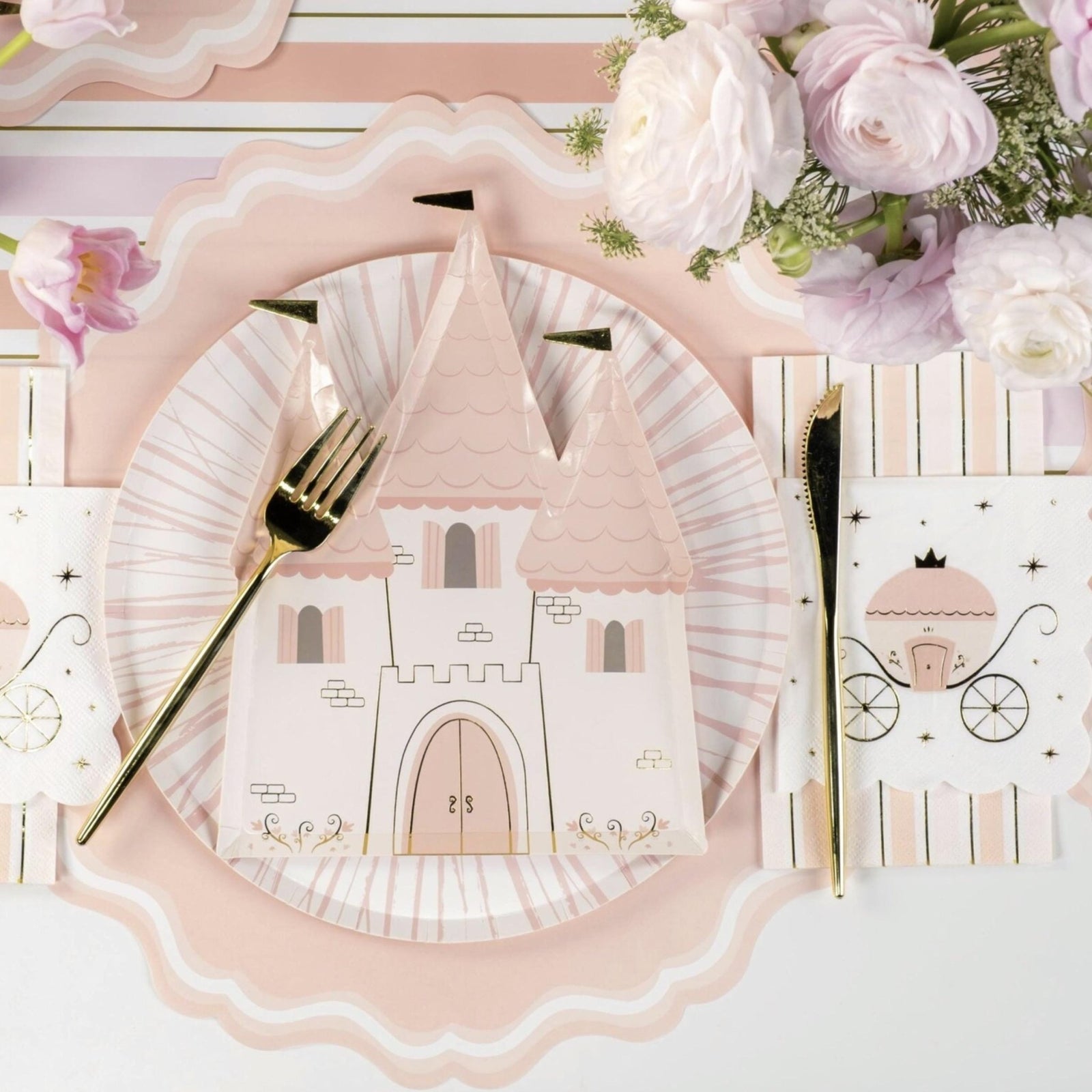 Princess Carriage Beverage Napkins 16ct - Stesha Party