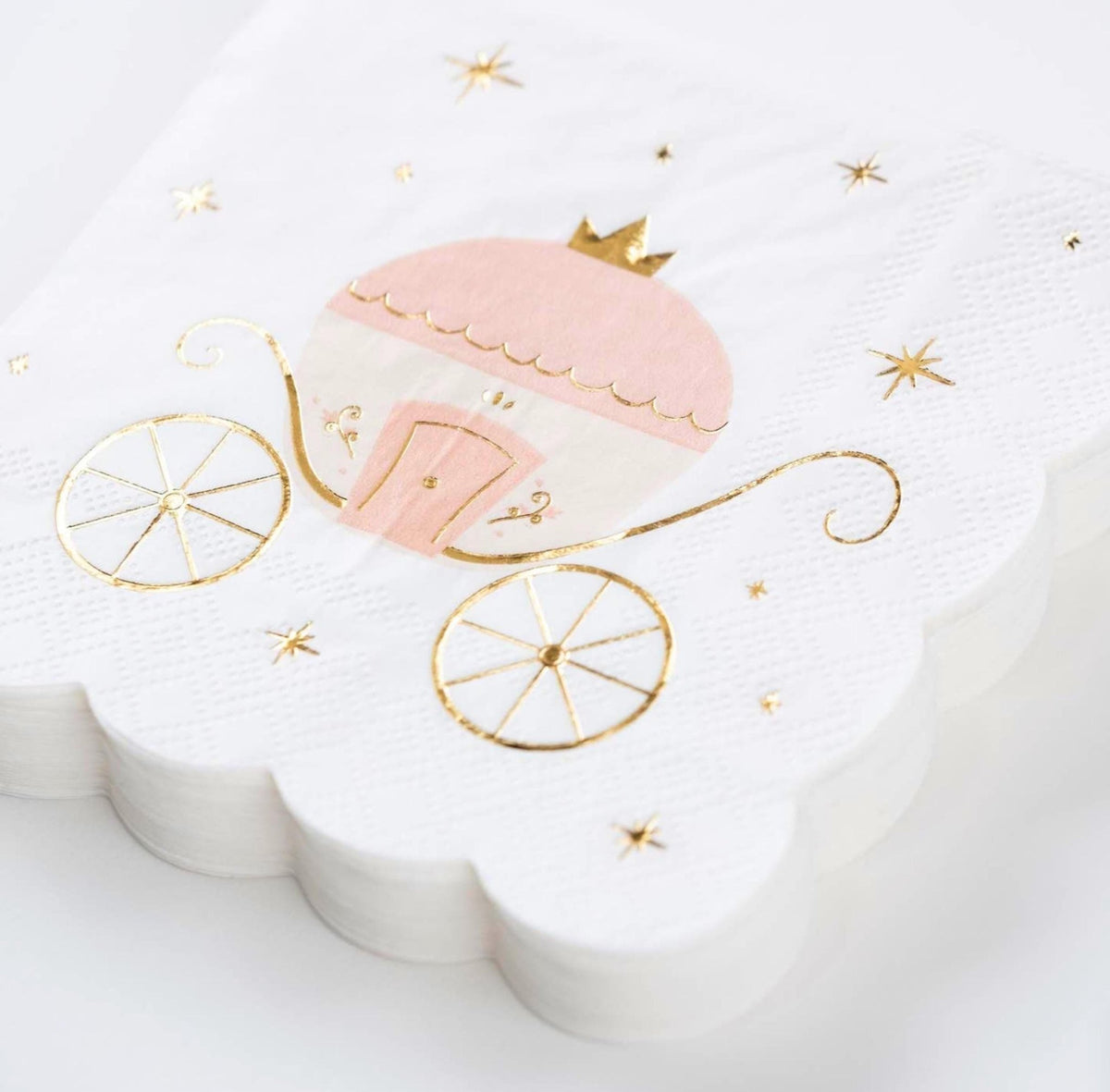 Princess Carriage Beverage Napkins 16ct - Stesha Party