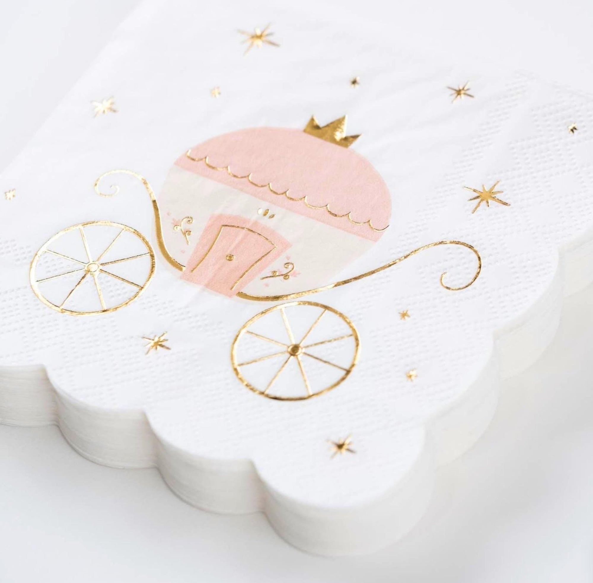 Princess Carriage Beverage Napkins 16ct - Stesha Party