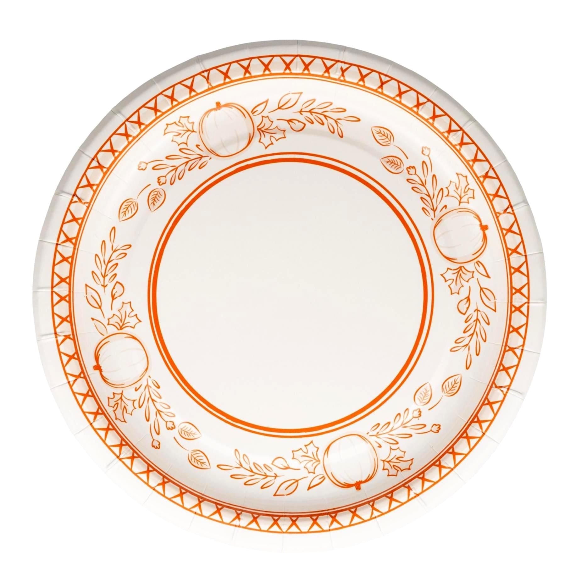 Pumpkin Paper Plates 8” Round - Stesha Party