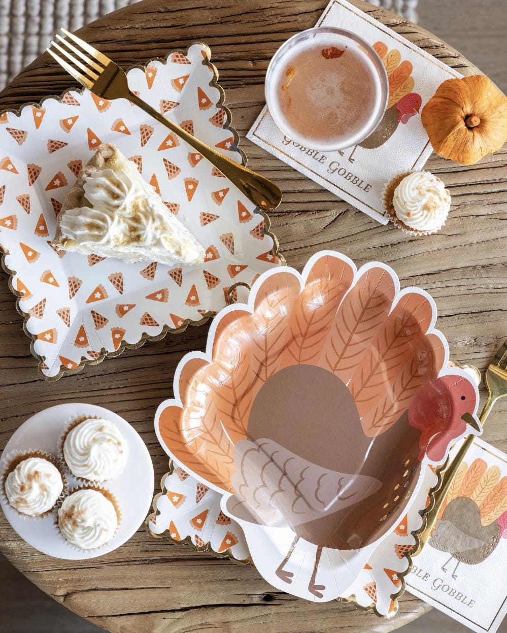 Pumpkin Pie Paper Plates - Stesha Party
