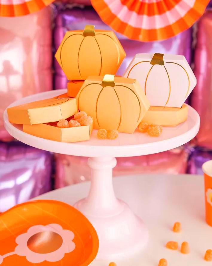Pumpkin Treat Box Set of 9 with Lids - Stesha Party