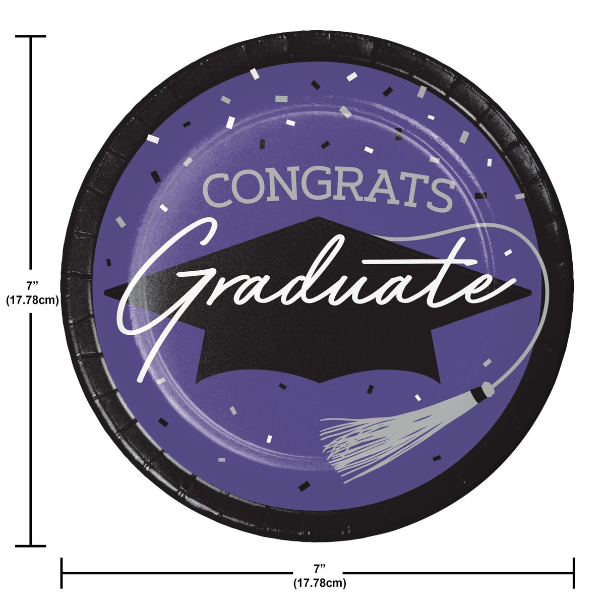Purple Graduation Dessert Plates 18ct - Stesha Party