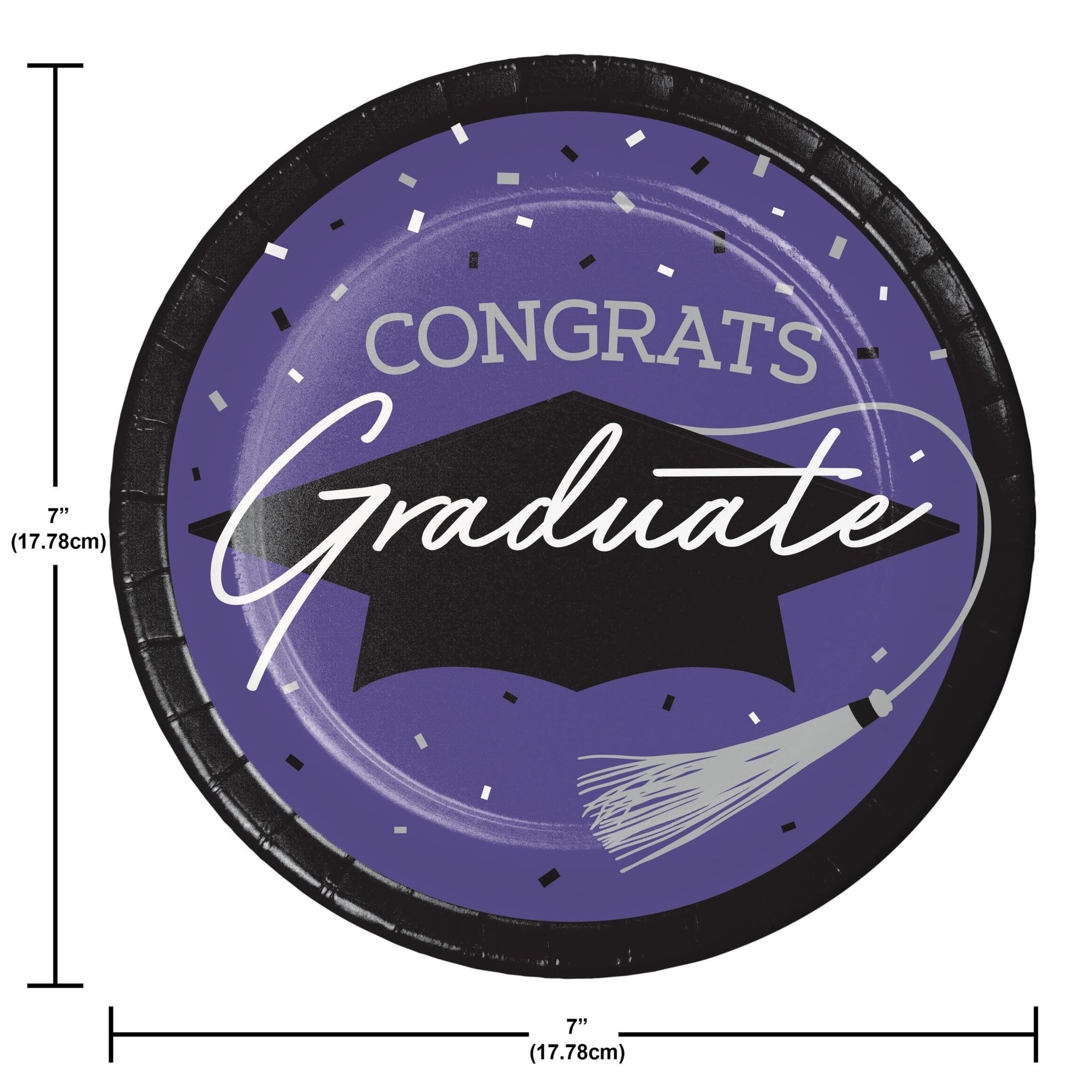 Purple Graduation Dessert Plates 18ct - Stesha Party